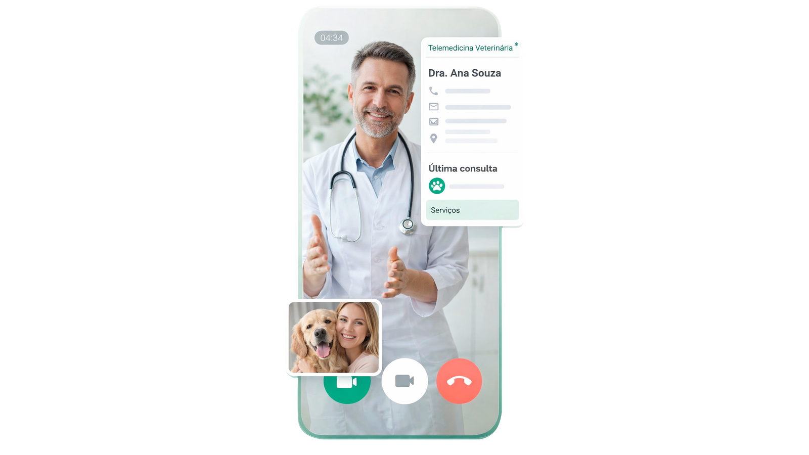 Tutora com pet em atendimento veterinario online